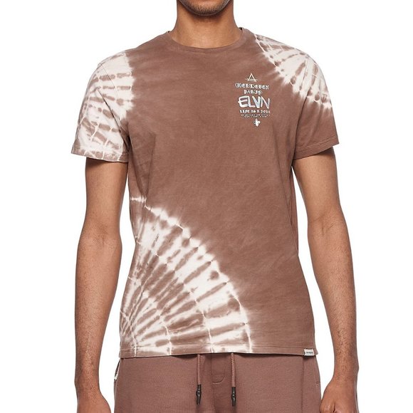 elevenparis Men's Deep Taupe Tie Dye Graphic T-Shirt, Large - Picture 1 of 2